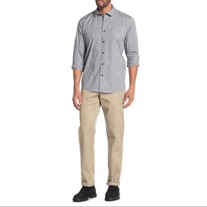 Ike Behar $120 Stretch Flat Front Pants Dark Khaki